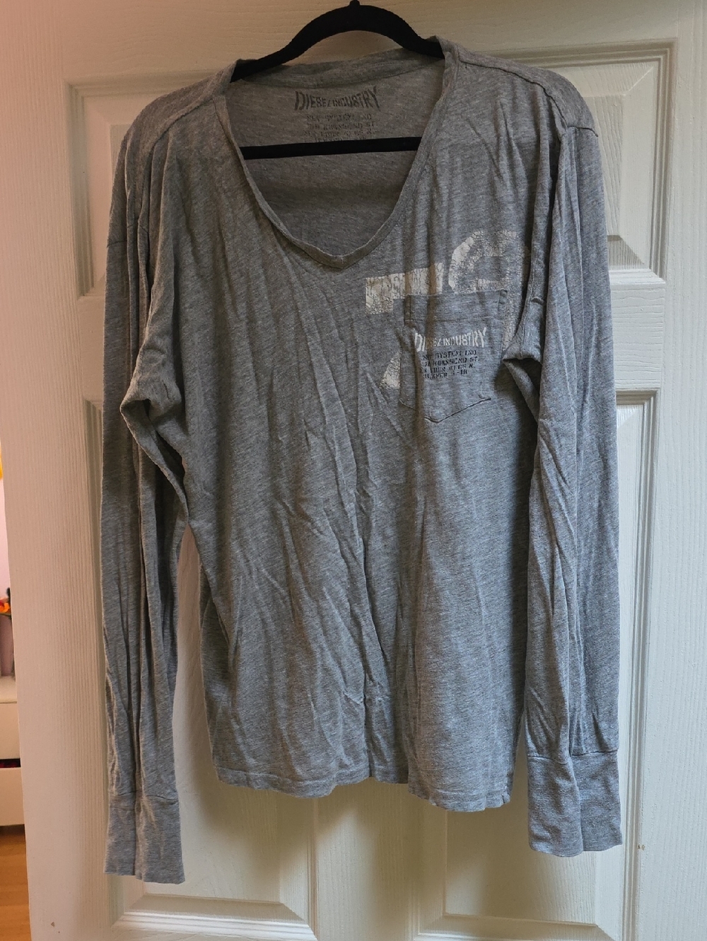 Diesel Industry Men's Long Sleeve Crewneck Tee - Gray